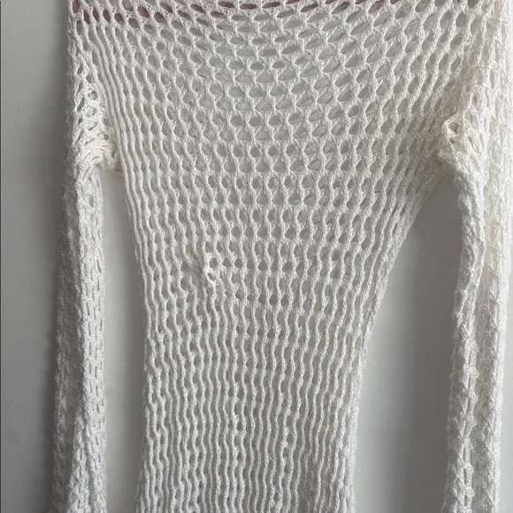 ViX Paula Hermanny Size Small Belle Crochet Knit Long Sleeve Cover-Up Women Swim - Picture 14 of 16